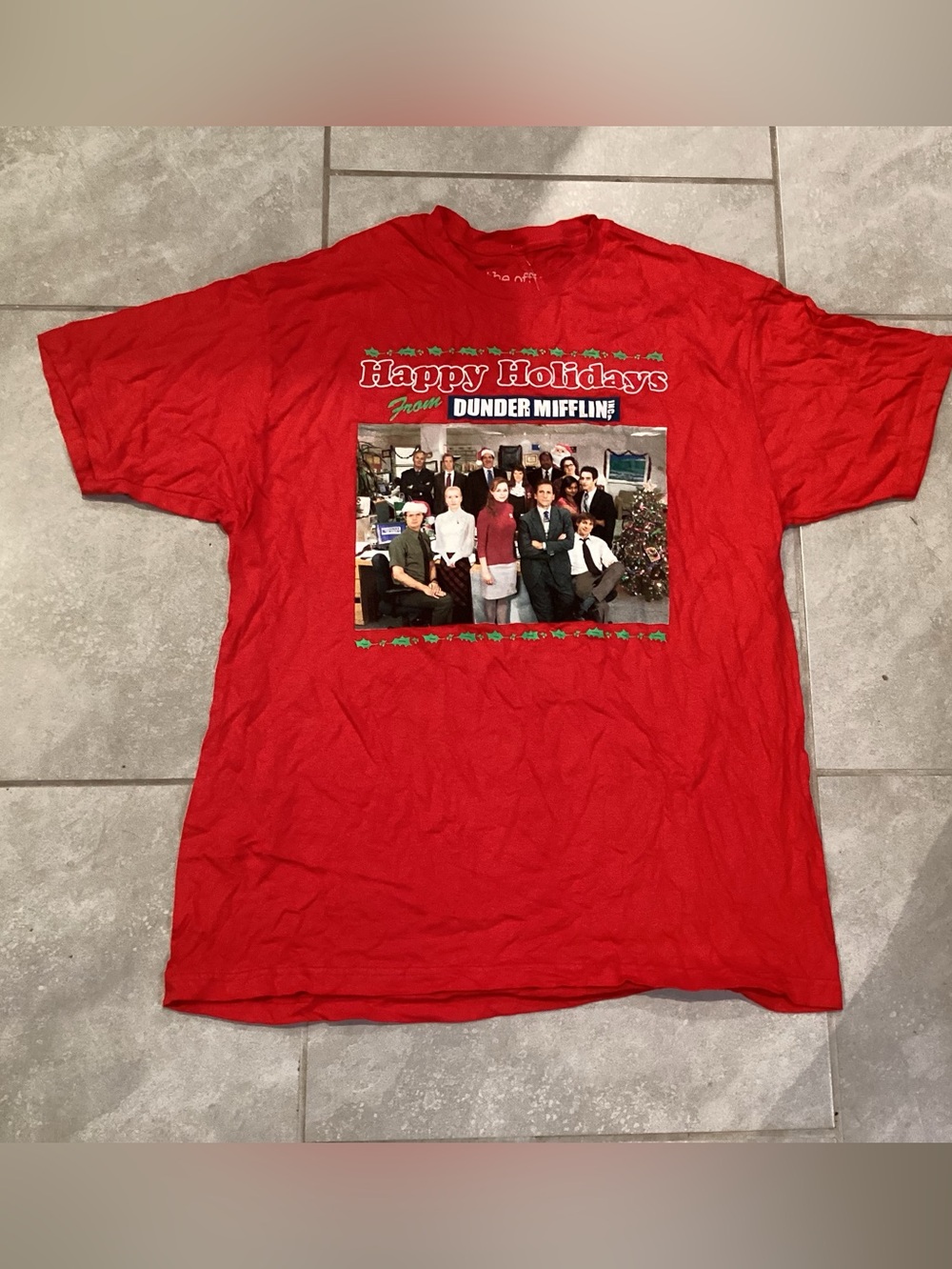 The Office Red "Happy Holidays" Graphic Tee